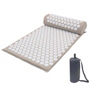 Акупунктурный массажный комплект из коврика и валика Acupressure Mat (Серый)