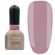 Камуфлирующая база Cover Base Soak off French Lilly Beaute №004, 12 мл (Бежево-розовый)
