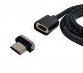 Магнитный кабель Connector USB-A to microUSB, 1 м (Черный)