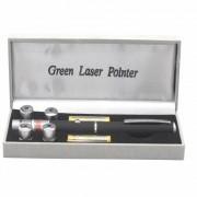 Лазерная указка Green Laser Pointer 8420 дальность луча до 3 км ярко-зеленый 5 в 1 (Черный)