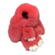 Брелок Кролик из меха с ресничками (Красный)