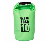 Сумка на пляж непромокаемая, водонепроницаемая объем 10 литров (Зеленая)