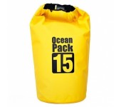 Сумка на пляж непромокаемая, водонепроницаемая объем 15 литров (Желтая)