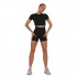 Бесшовные короткие спортивные шорты и топ для фитнеса и йоги (Черный) размер S