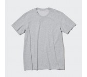 Однотонная быстросохнущая футболка Variety T Uniqlo унисекс с круглым вырезом (Серый) размер L