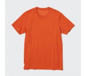 Однотонная быстросохнущая футболка Variety T Uniqlo унисекс с круглым вырезом (Оранжевый) размер 3XL