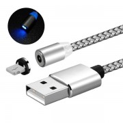 Магнитный круглый кабель для зарядки устройств Lightning (Серебро)