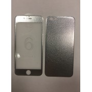 Ультратонкие кожаные стекла Front and Back для iPhone 6 (серебро)