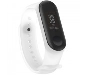 Ремешок силиконовый прозрачный для Xiaomi Mi Band 3/Mi Band 4 (белый)