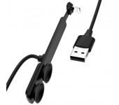 Кабель USB на Lightning с двумя присосками (черный)