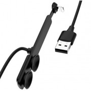 Кабель USB на Lightning с двумя присосками (черный)