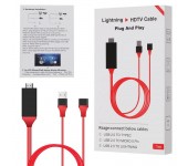 Кабель-адаптер HDMI AV Lightening, Micro 5 Pin, Type-C Plug &amp; Play Phone HDTV Cable 2m (красный)