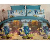 Детский комплект постельного белья Cartoon Home Textile сатин Монстры1,5 сп (синий)