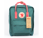 Рюкзак Fjallraven Kanken Classic Bag с розовыми ручками (Зеленый)