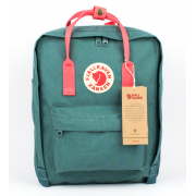 Рюкзак Fjallraven Kanken Classic Bag с розовыми ручками (Зеленый)