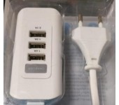 Сетевое зарядное устройству с 3 USB выходами (белый)