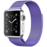 Ремешок Milanese Loop для Apple Watch 38 40 мм ремешок на магнитной застежке, гибкий, нервущийся(Фиолетовый)