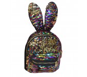 Рюкзак с блестками пайетками ушки зайца (Цветной)
