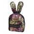 Рюкзак с блестками пайетками ушки зайца (Розовый с золотом)