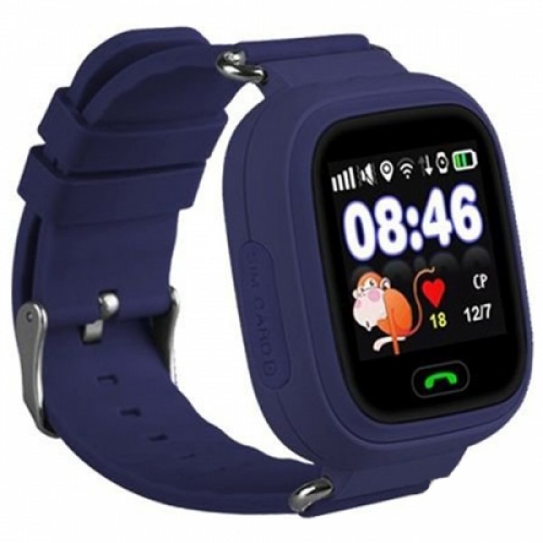 Умные детские часы с телефоном и GPS трекером Smart Watch Q90 (Темно-синие)