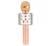 Беспроводной Bluetooth Hifi микрофон караоке WS 858 (Розовое золото)