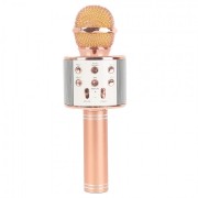 Беспроводной Bluetooth Hifi микрофон караоке WS 858 (Розовое золото)