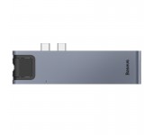 USB Хаб Baseus thunderbolt C Pro Seven-in-one smart HUB docking station CAHUB-L0G (Серый)