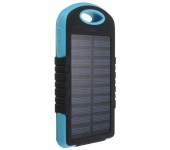 Powerbank со встроенной солнечной батареей Solar Power Bank Charger 12000 mAh (Голубой)