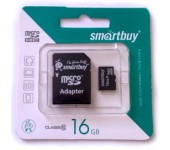 Карта памяти SmartBuy MicroSD 16 Gb Class 10 Ultra High Speed Class + Adapter SD