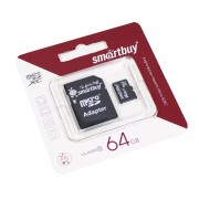 Карта памяти SmartBuy MicroSD 64 Gb Class 10