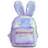 Рюкзак с блестками пайетками ушки зайца (Перламутр с синим)