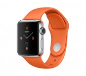 Силиконовый ремешок Sport для Apple Watch 38 40 мм (Оранжевый)