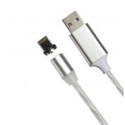 Магнитный кабель USB 360 LED Lightning 1000mm (Белый)