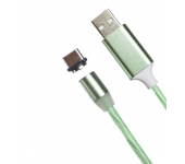Магнитный кабель USB 360 LED Lightning 1000mm (Зеленый)