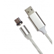 Магнитный кабель USB 360 LED Micro Usb 1000mm (Белый)