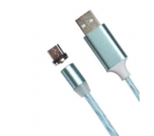 Магнитный кабель USB 360 LED Micro Usb 1000mm (Голубой)