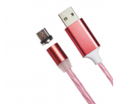 Магнитный кабель USB 360 LED Micro Usb 1000mm (Красный)