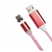 Магнитный кабель USB 360 LED Micro Usb 1000mm (Красный)