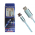 Магнитный кабель USB 360 LED Type-C 1000mm (Голубой)