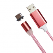 Магнитный кабель USB 360 LED Type-C 1000mm (Красный)