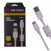 Кабель USB-Type-C K-107 с фильтром 150 см (Серый)