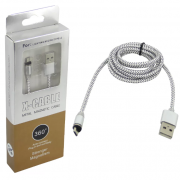 Магнитный кабель USB-Micro USB X-Cable Metal Magnetic Cable 360 для мобильных телефонов, для зарядки смартфона (Белый)