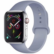 Силиконовый ремешок Sport для Apple Watch 42 44 мм гибкий, для пробежек, спортивный, плотно прилегающий (Серая лаванда) 