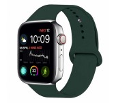 Силиконовый ремешок Sport для Apple Watch 42 44 мм гибкий, для пробежек, спортивный, плотно прилегающий (Темно-зеленый) 