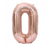 Фольгированный воздушный шар цифра 0 (Розовый)