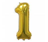 Фольгированный воздушный шар цифра 1 (Золото)