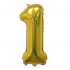 Фольгированный воздушный шар цифра 1 (Золото)