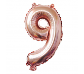 Фольгированный воздушный шар цифра 9 (Розовый)