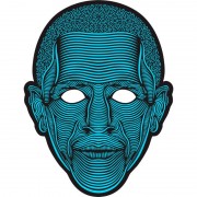 Звуковая светодиодная маска LED Mask (Синий)