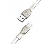 Кабель USB Hoco U52 Bright charging data cable Type-C 2.4A 120cм (Серебро)